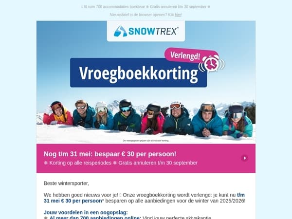 🚨 Verlengd t/m 31 mei: 30 euro korting per persoon op alle deals