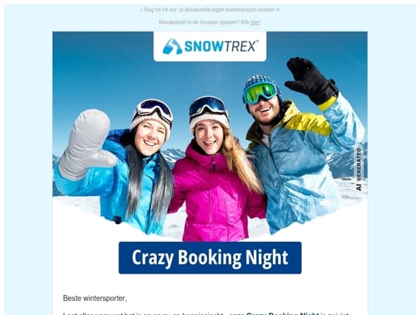❄ De Crazy Booking Night is net begonnen