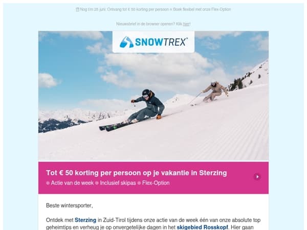 ❄ Skivakantie in Sterzing: 7 nachten vanaf 253 euro incl. skipas