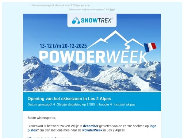 ❄ Alle deals afgeprijsd: Powderweek in Les 2 Alpes