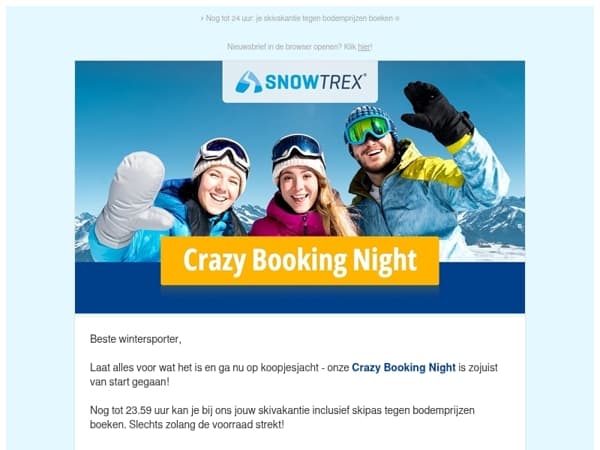 ❄ De Crazy Booking Night is net begonnen