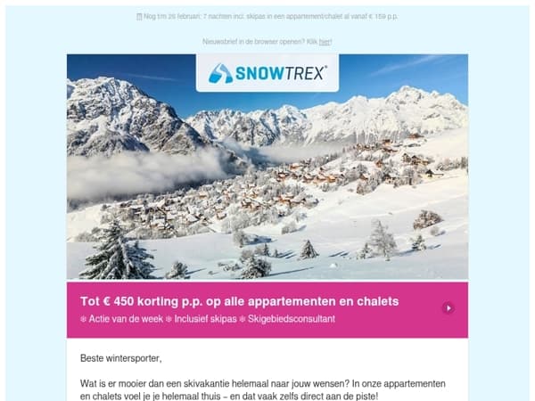❄ Appartementen & chalets: Tot 450 euro korting per persoon op alle deals