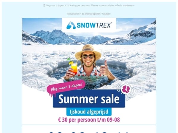 ❄ Countdown: Nog maar 3 dagen Summer sale