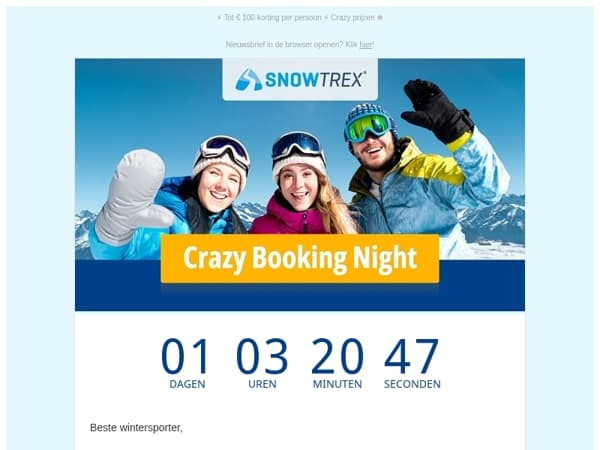 ❄ Seizoensopening - vanaf 129 euro op skivakantie