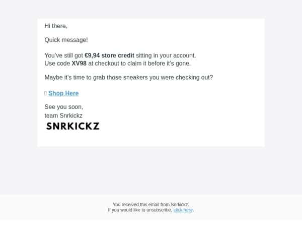 You've still got store credit! 😳