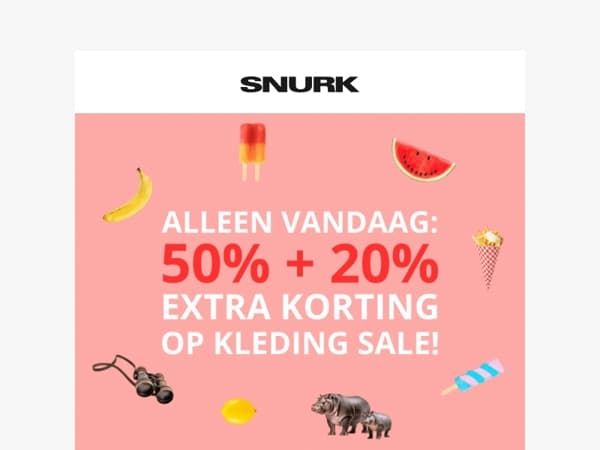 NOG 16 UUR: 20% korting bovenop de 50% SALE!