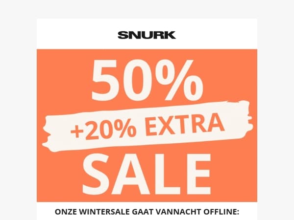 🚨 Laatste dag: 20% extra korting op de SNURK wintersale!