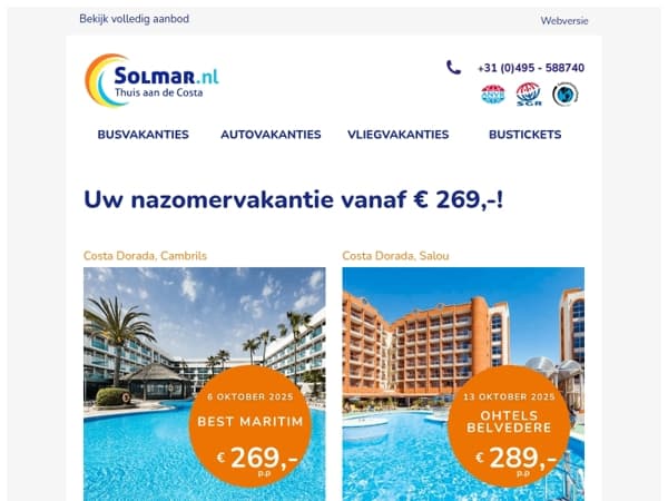 5 vakanties naar Salou & Cambrils 😎