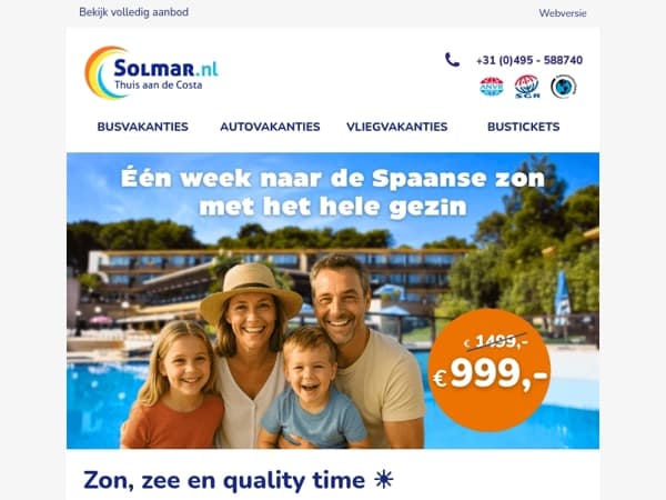 Met het hele gezin voor slechts € 999,- 👨‍👩‍👧‍👦