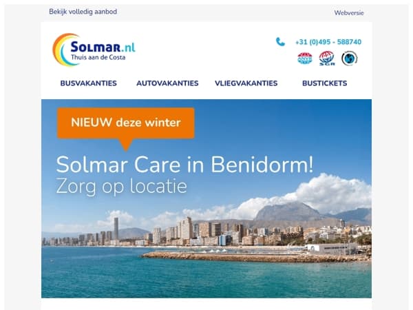 Goed nieuws! Solmar Care nu ook in Benidorm 🧡