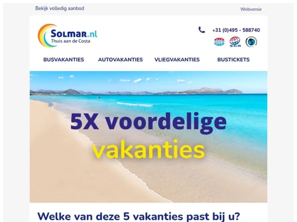 Vakantiedeals die u niet mag missen ☀️