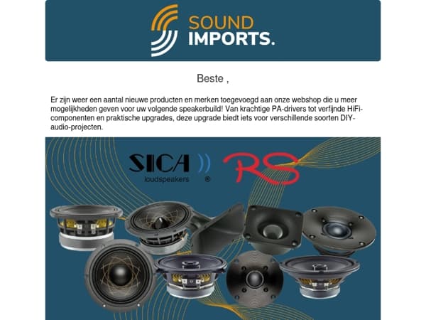 Ons assortiment groeit: ontdek SICA, RS Speakers én meer!