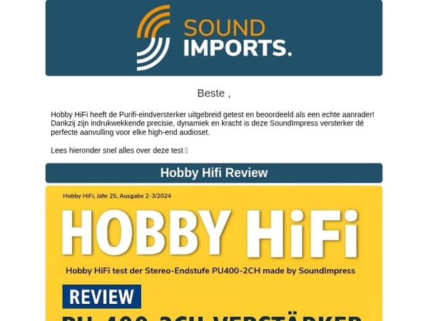 Een echte aanrader volgens Hobby HiFi!