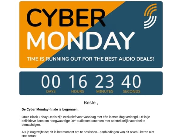 Alleen vandaag -Cyber Monday Deals!