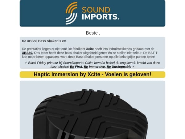 🖤 Black Friday - De XBS50 Bass Shaker is binnen!
