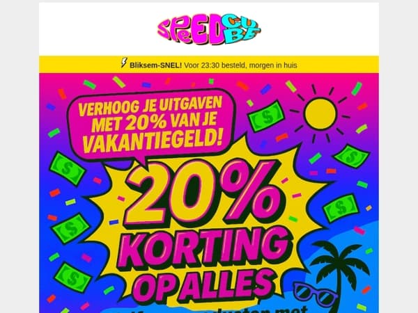🟡 20% extra korting op álles – zelfs op aanbiedingen!