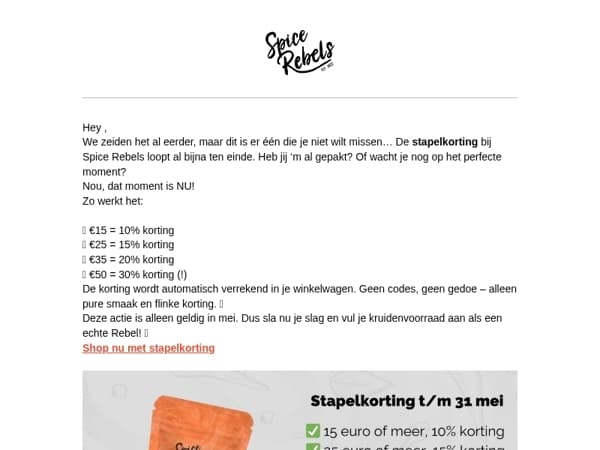 LAATSTE KANS: Tot 30% korting op alle kruiden en specerijen