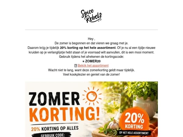☀️ De zomer begint met 20% korting