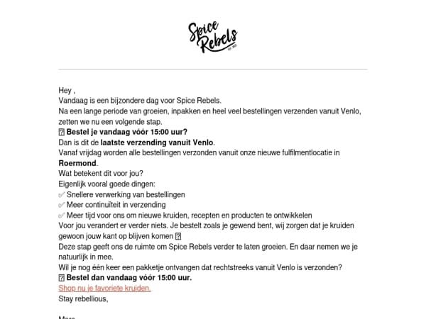 Laatste verzending vanuit Venlo vandaag 📦