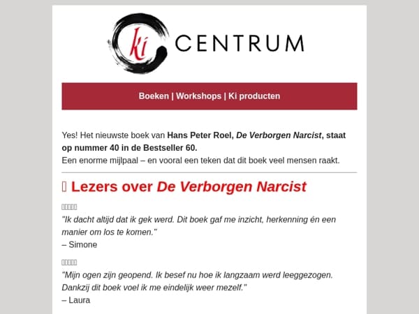   🎉 De Verborgen Narcist staat in de Bestseller 60!