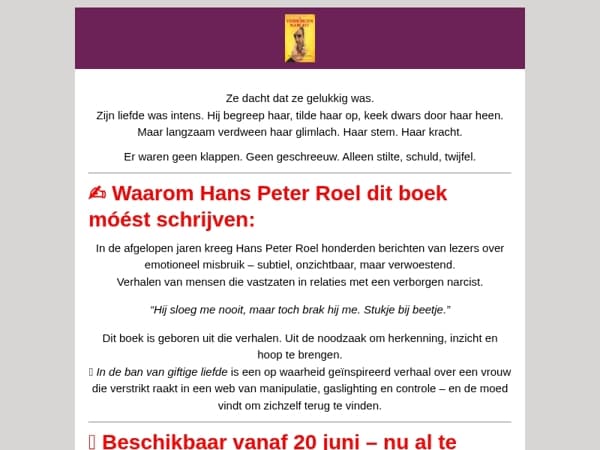💔    ontdek het boek dat Hans Peter Roel móést schrijven (vanaf 20 juni verkrijgbaar)