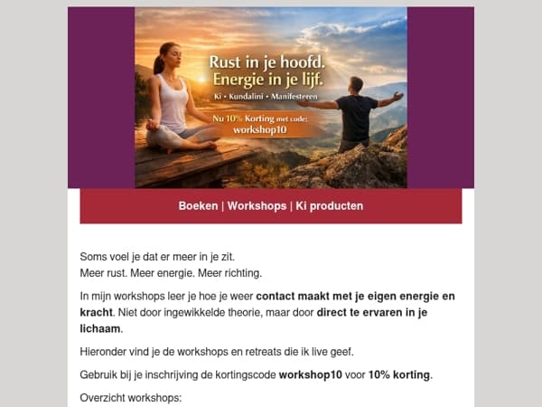 Rust in je hoofd. Energie in je lijf.