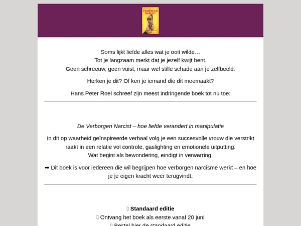 💔 Wanneer liefde giftig wordt… | Nieuw boek van Hans Peter Roel