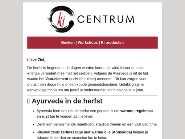   De herfst is begonnen dus begin goed voor jezelf te zorgen🙏