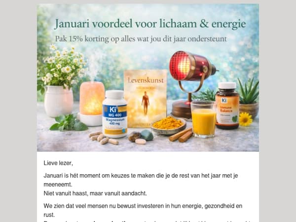  Januari voordeel voor lichaam & energie