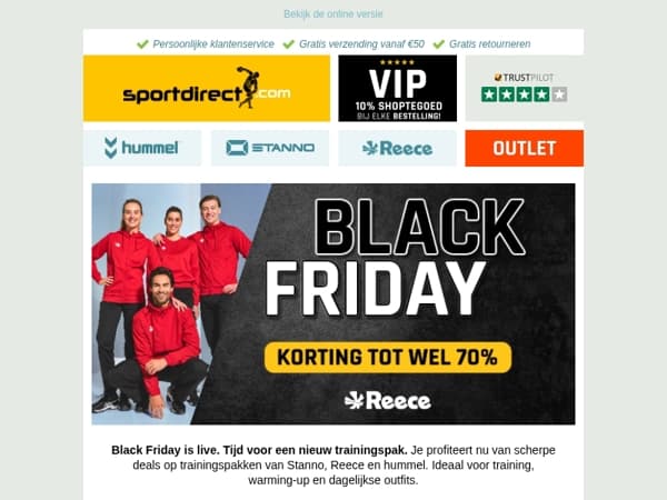 Tot 70% korting op trainingspakken