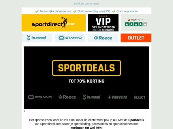 Sportdeals: Tot 70% korting!