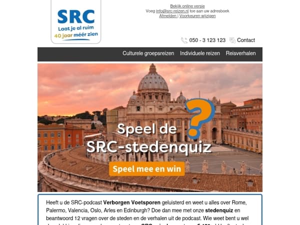 ❓ Speel mee met de SRC-stedenquiz