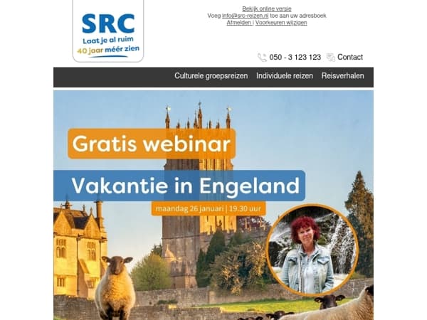  🖥Gratis webinar 'Vakantie in Engeland'
