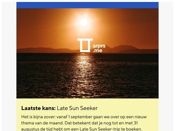 Laatste kans op Late Sun Seeker