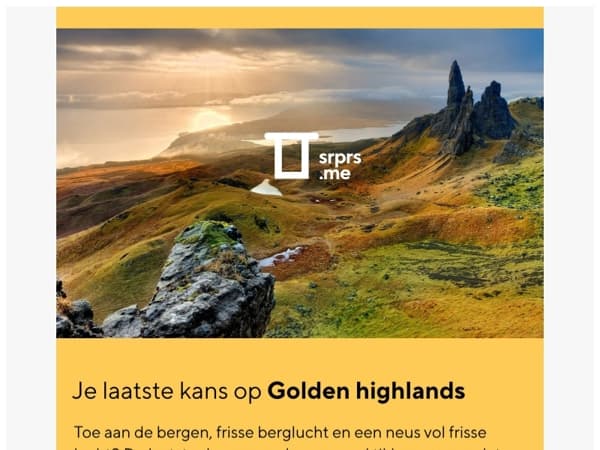 Nog maar een paar dagen voor Golden Highlands ⛰️
