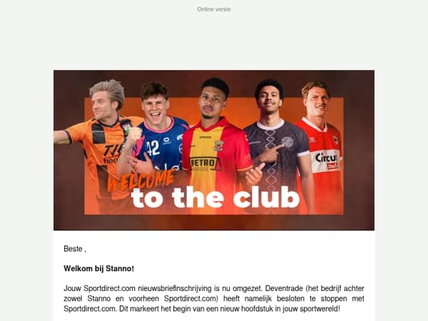 Welkom bij Stanno - jouw sport, onze passie!