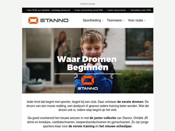 Start elke droom goed met onze junior collectie.