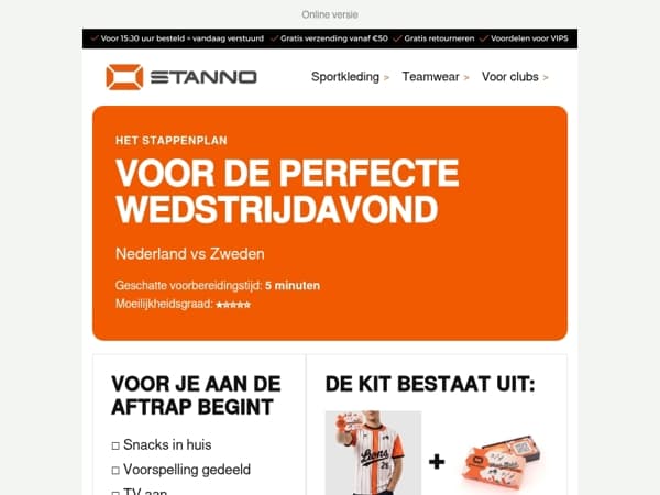 Het stappenplan voor de perfecte wedstrijdavond