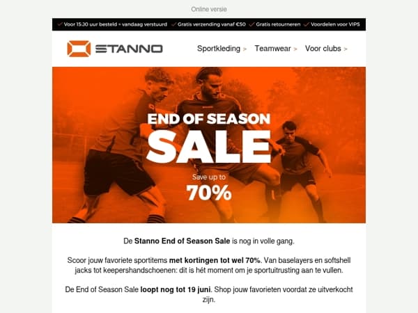 De End of Season Sale wacht op jou!