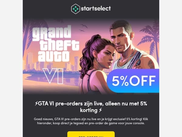 Pre-order GTA VI met 5% korting! 😱