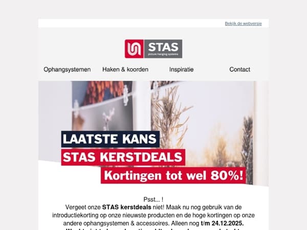 LAATSTE KANS - KERSTDEALS | tot 80% korting