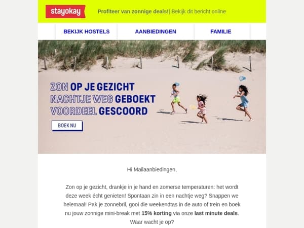 15% last minute korting ☀️