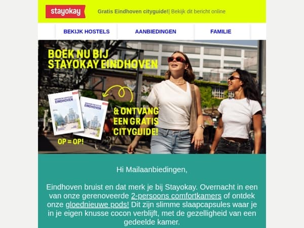 🎁 Gratis cityguide bij Stayokay Eindhoven! 