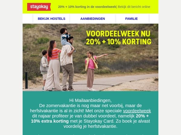 Voordeelweek: 20% + 10% korting!