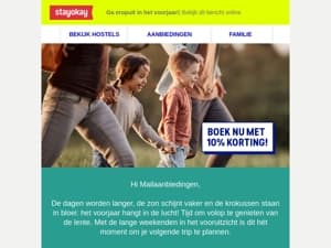 Voordelig op vakantie in het voorjaar!