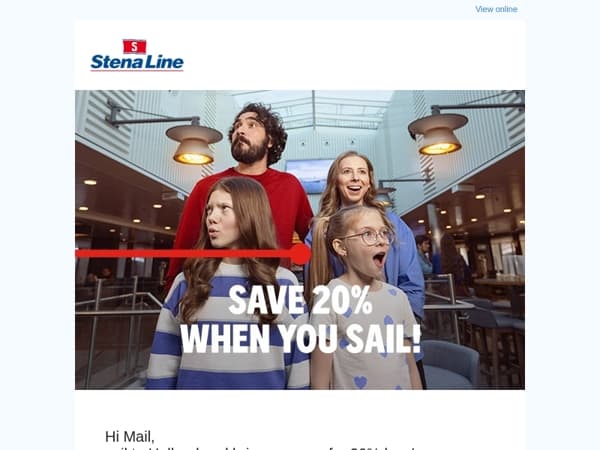 Save 20% when you sail - Head to the Netherlands for Less!