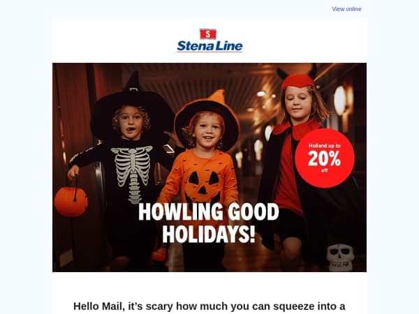 20% off scary-good short stay holidays to Holland