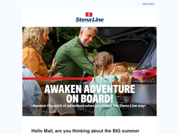 Awaken the spirit of adventure when you travel the Stena Line way!