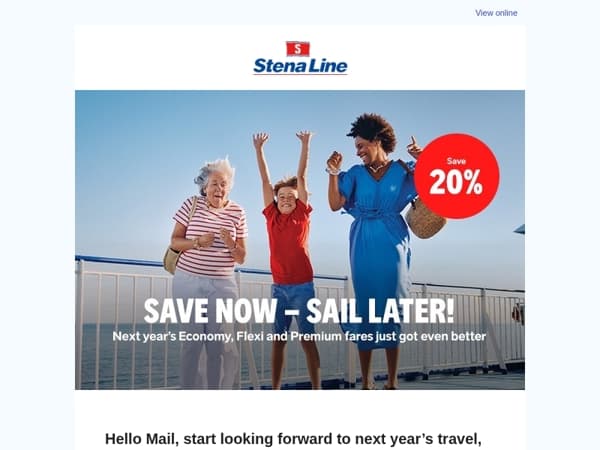 SAVE now, SAIL later – Book now for 20% off 2026 trips to Holland!