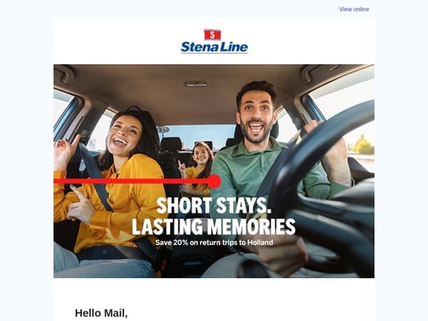 Make lasting memories on a short-stay getaway with Stena Line